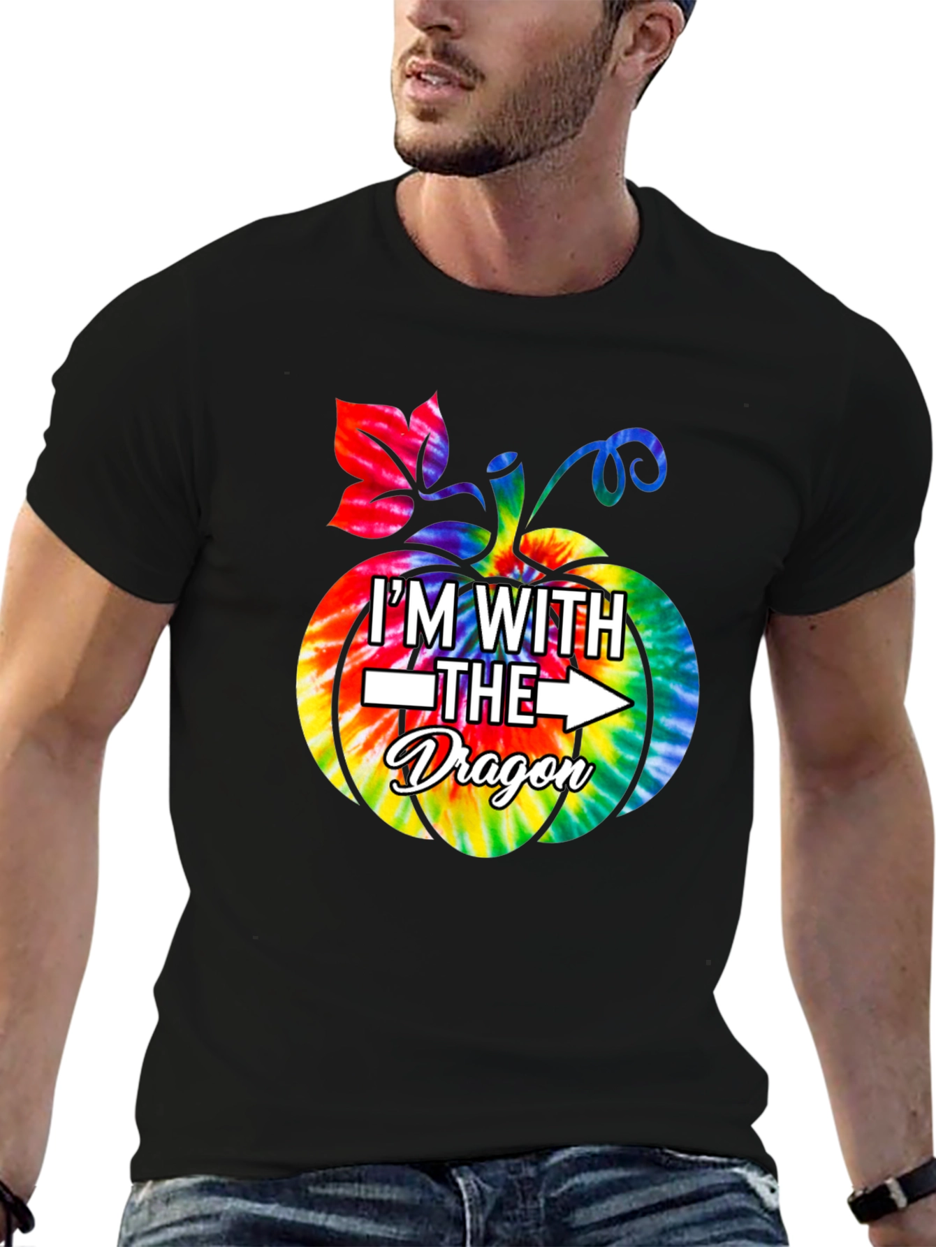 Im With the Dragon Tie-Dye Pumpkin T-Shirt
