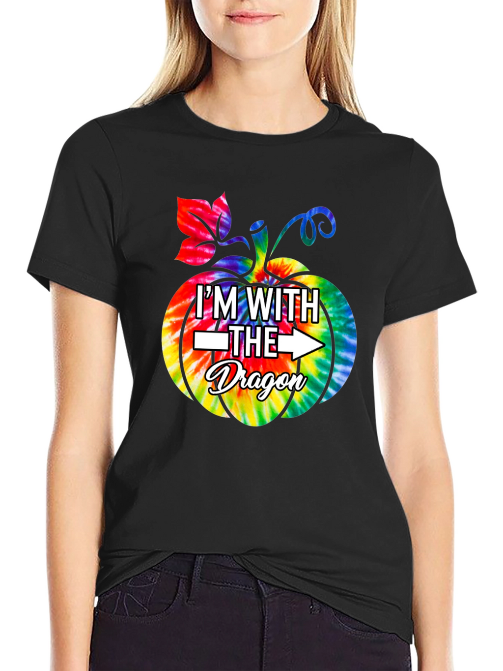 Im With the Dragon Tie-Dye Pumpkin T-Shirt