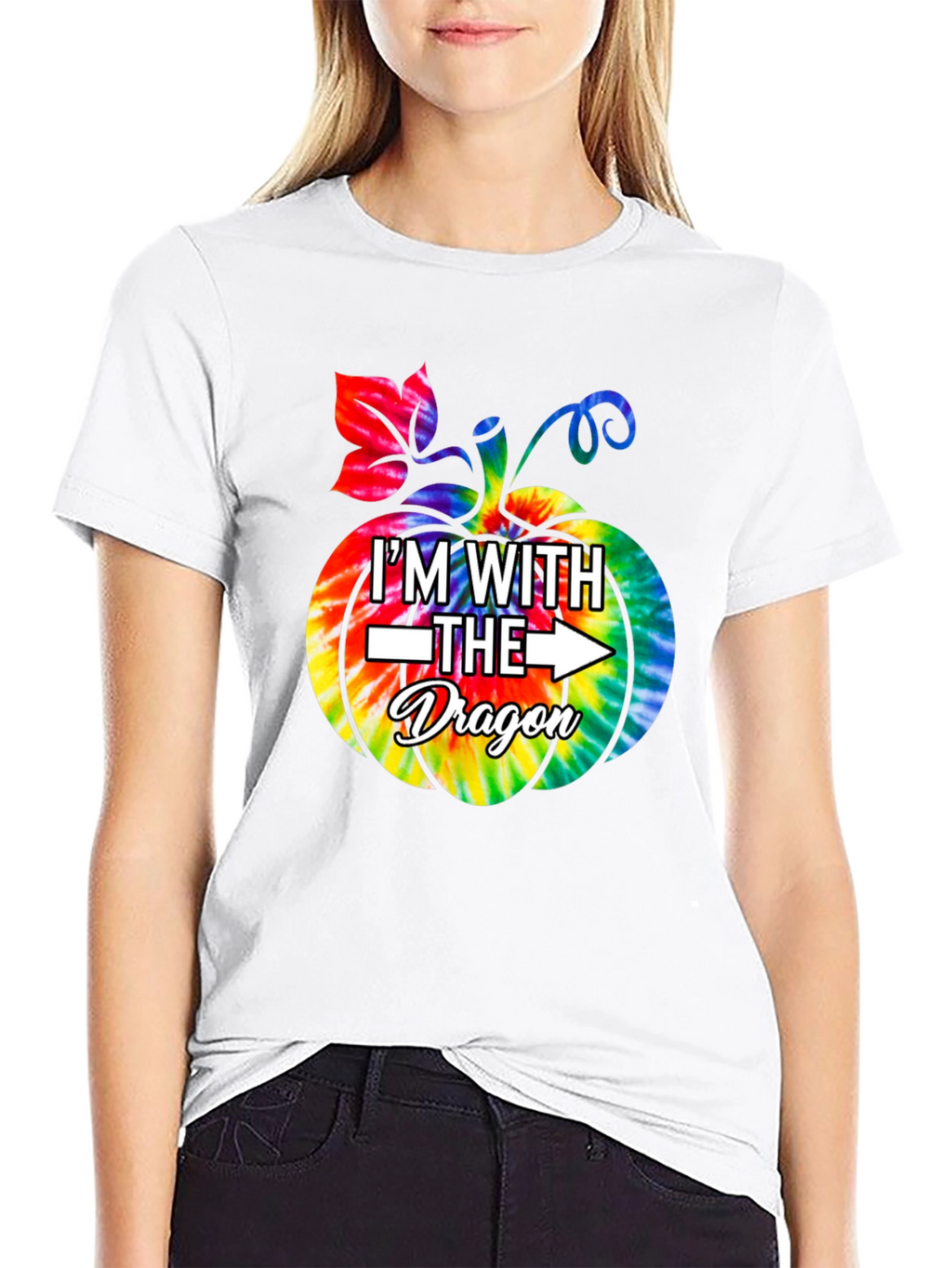 Im With the Dragon Tie-Dye Pumpkin T-Shirt