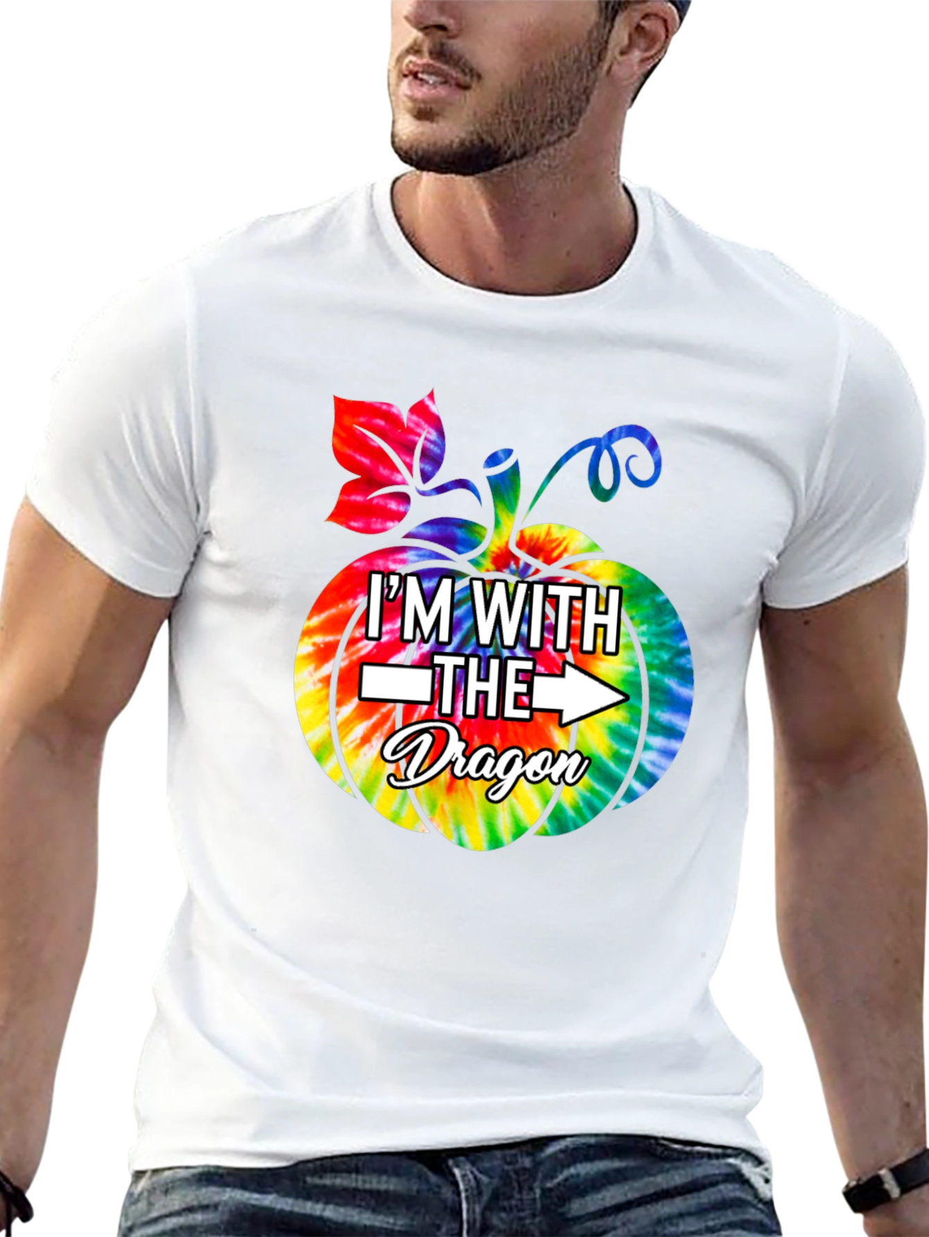 Im With the Dragon Tie-Dye Pumpkin T-Shirt