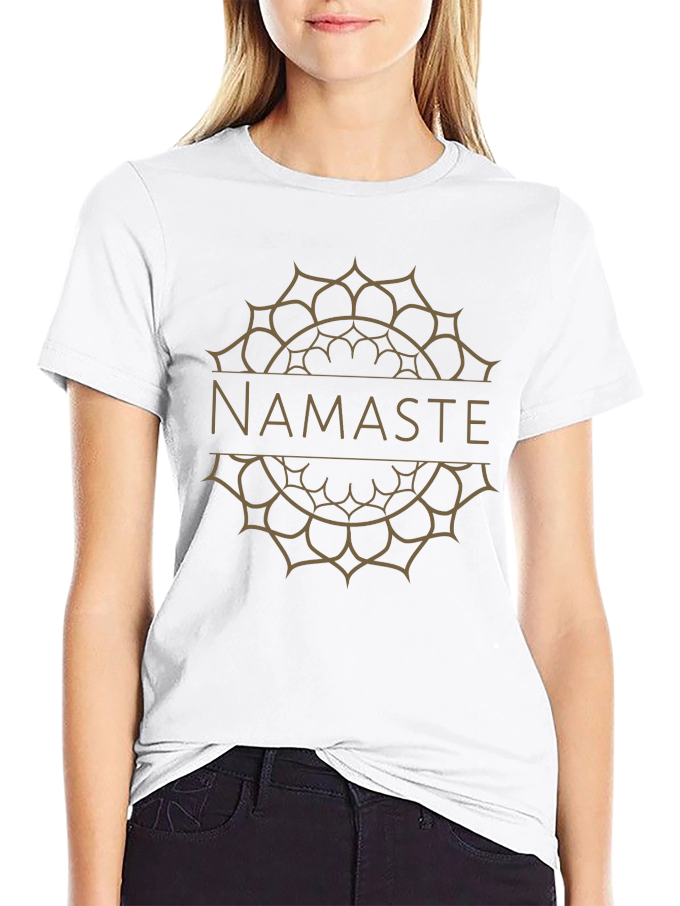 Namaste Mandala Graphic T-Shirt - Black