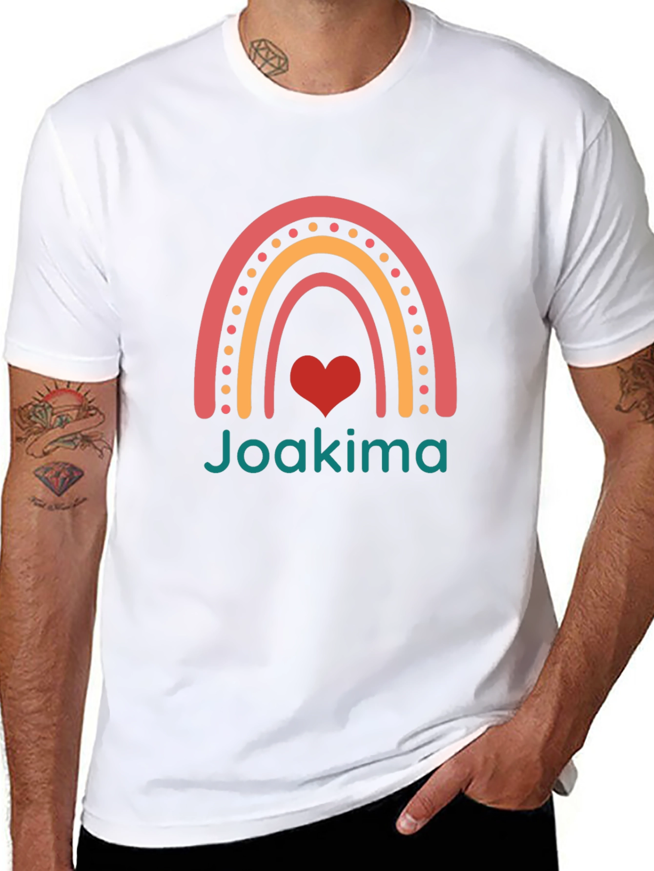 Rainbow Heart Joakima Black T-Shirt
