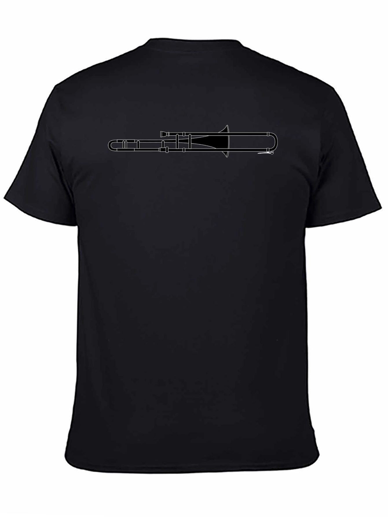 Trombone Line Art Black T-Shirt