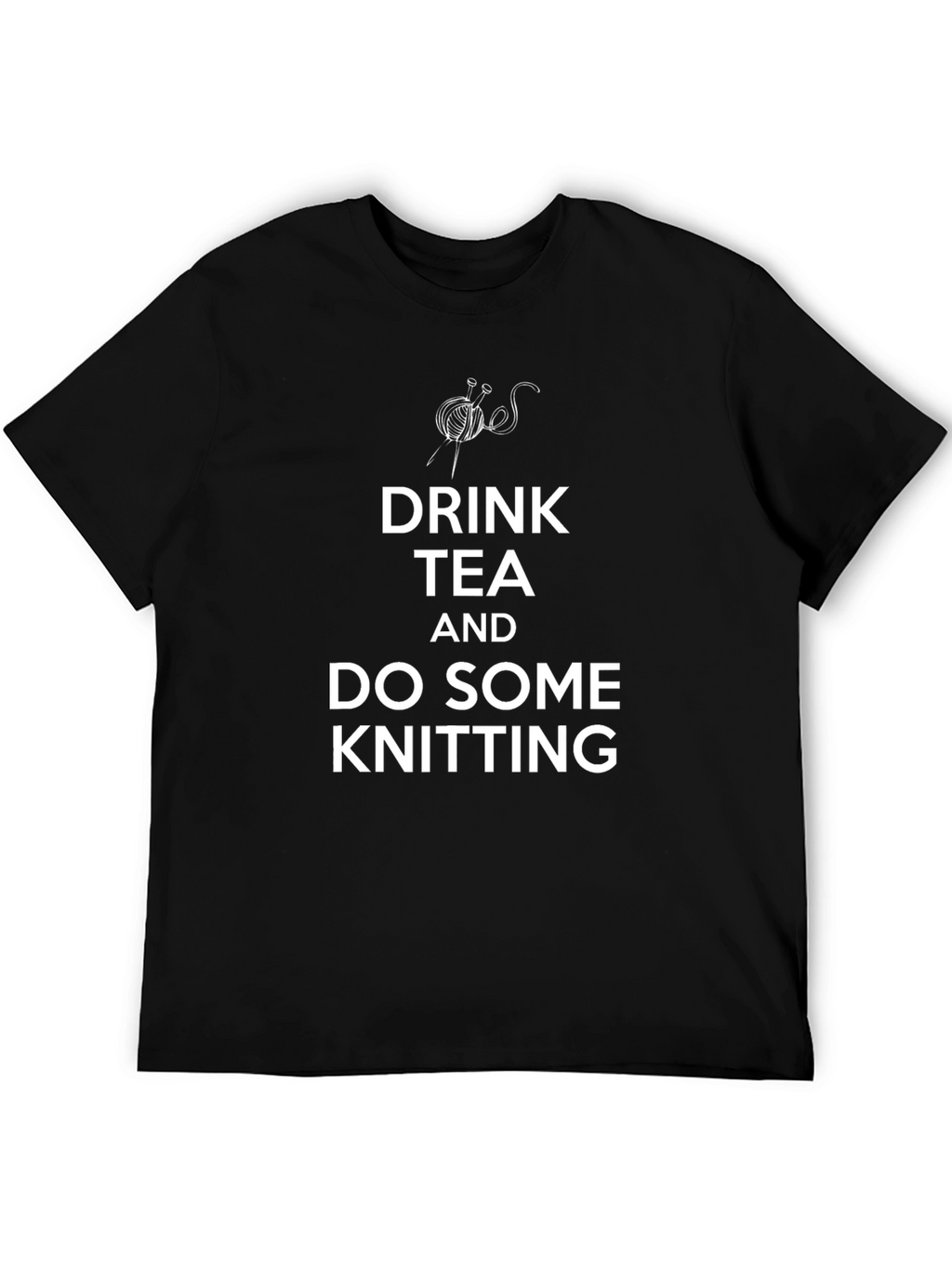 Drink Tea and Do Some Knitting Black Tee