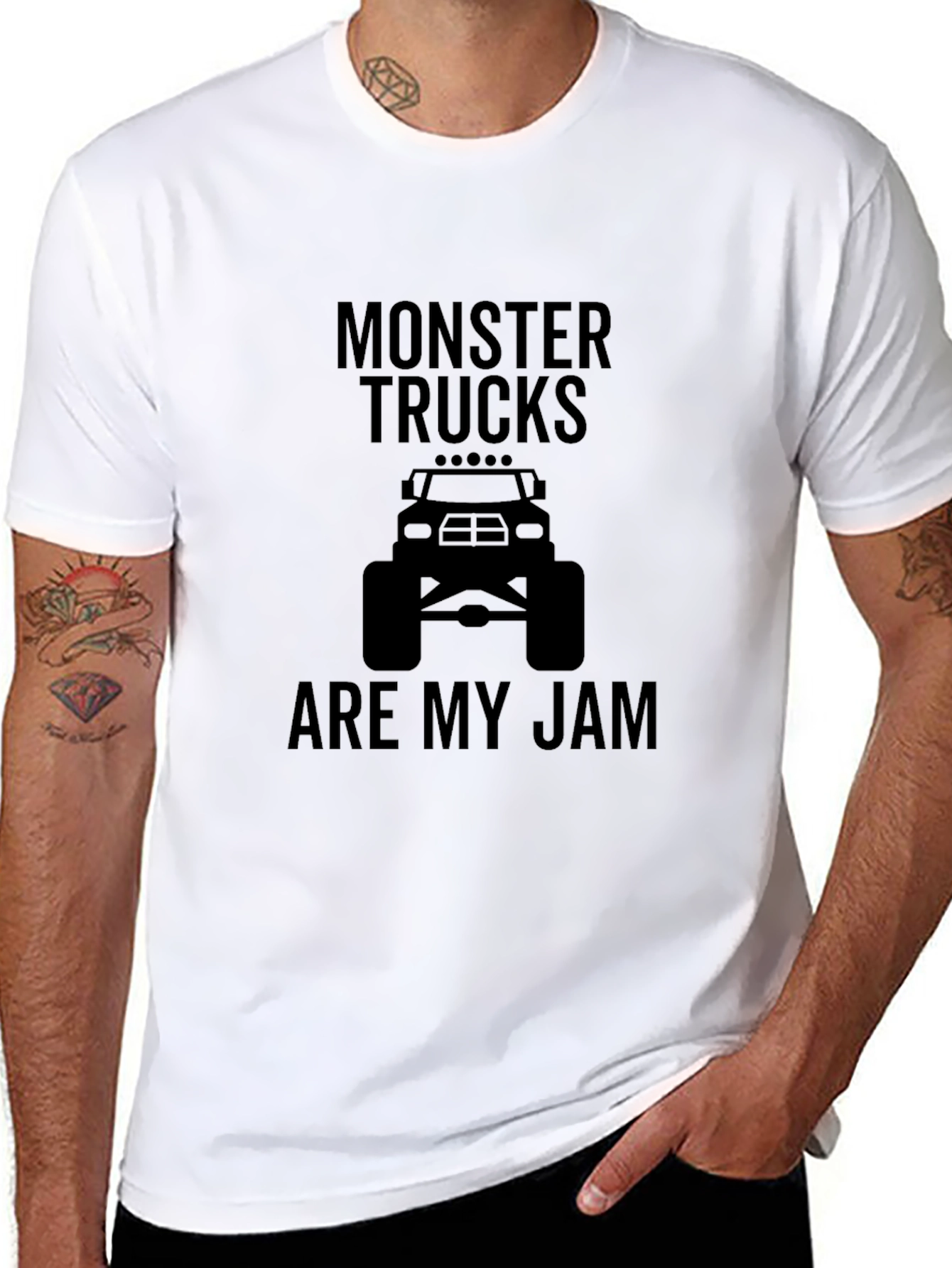 Monster Truck Jam Graphic Tee - Black Cotton T-Shirt