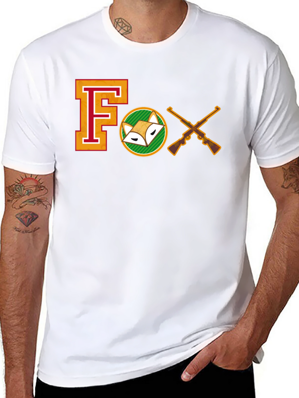 Hunting Fox T-Shirt - Black Cotton Tee