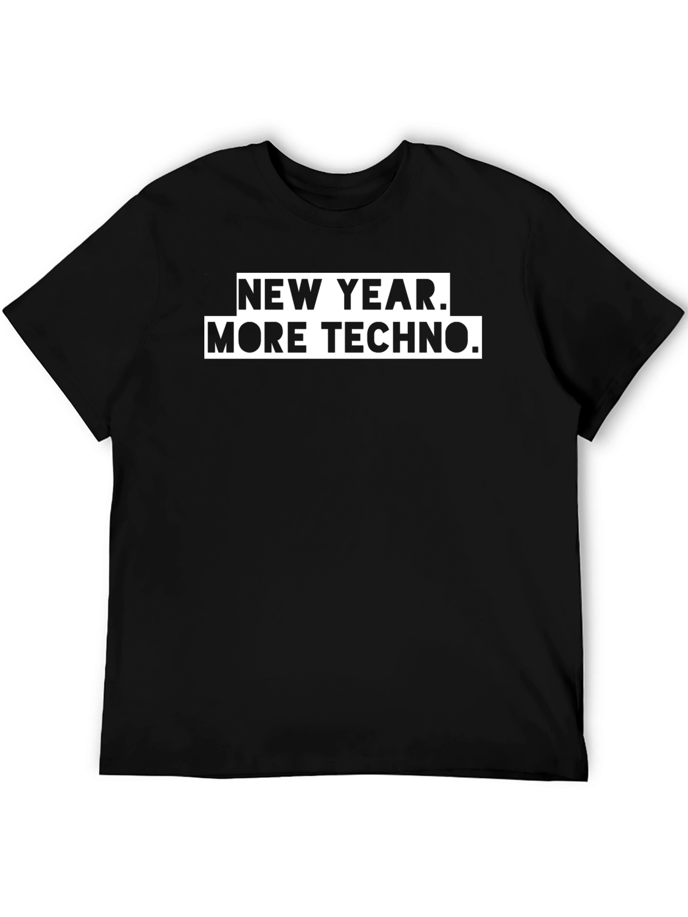 New Year More Techno Black Graphic Tee