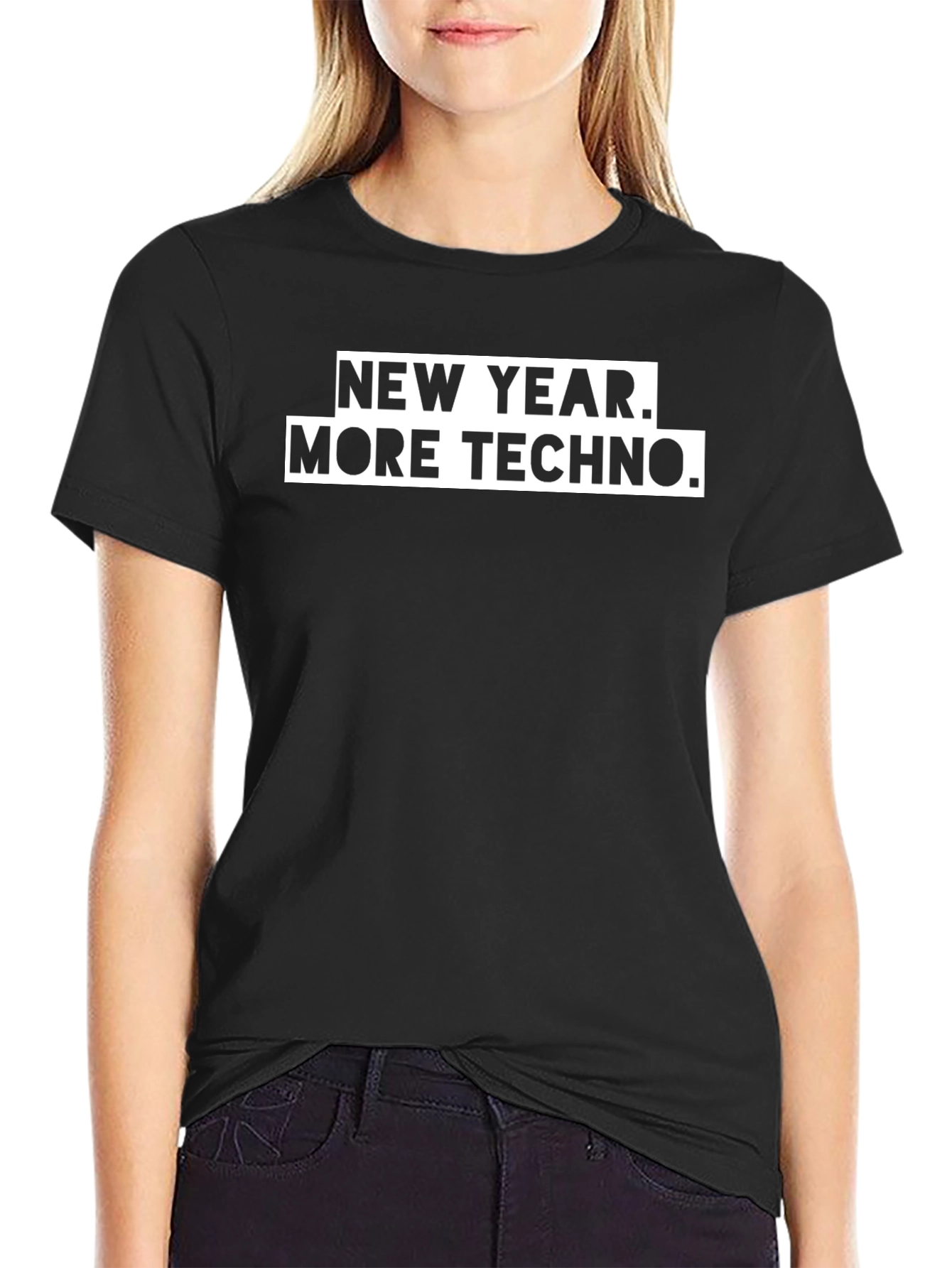 New Year More Techno Black Graphic Tee