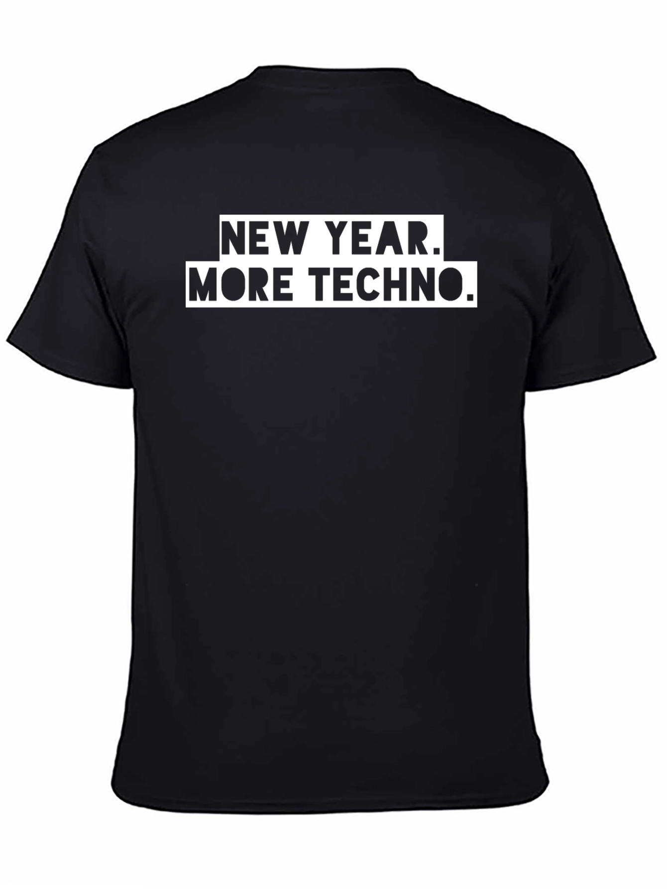 New Year More Techno Black Graphic Tee