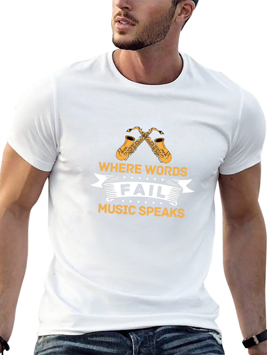 Music Speaks T-Shirt - Saxophone Design