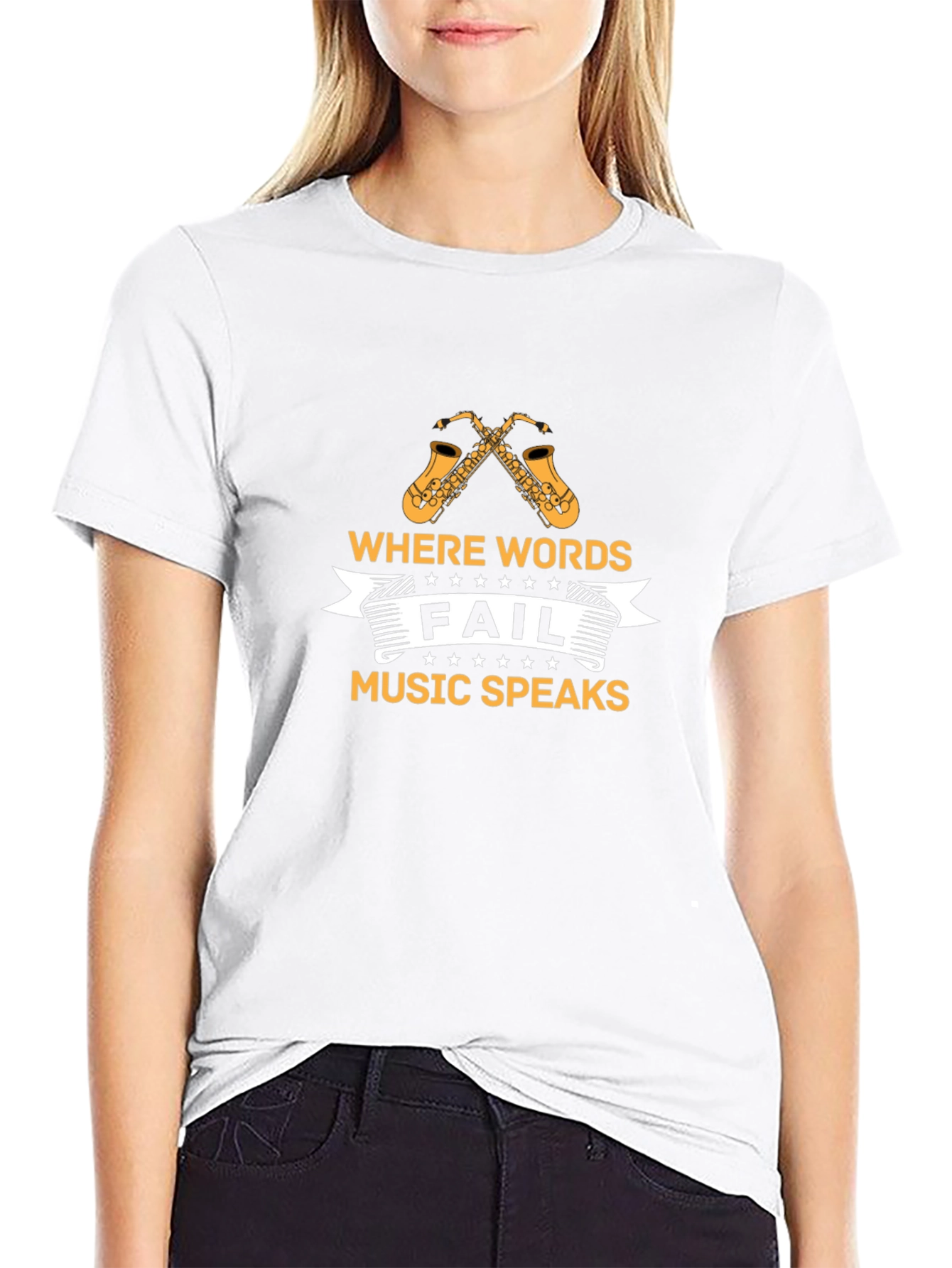 Music Speaks T-Shirt - Saxophone Design