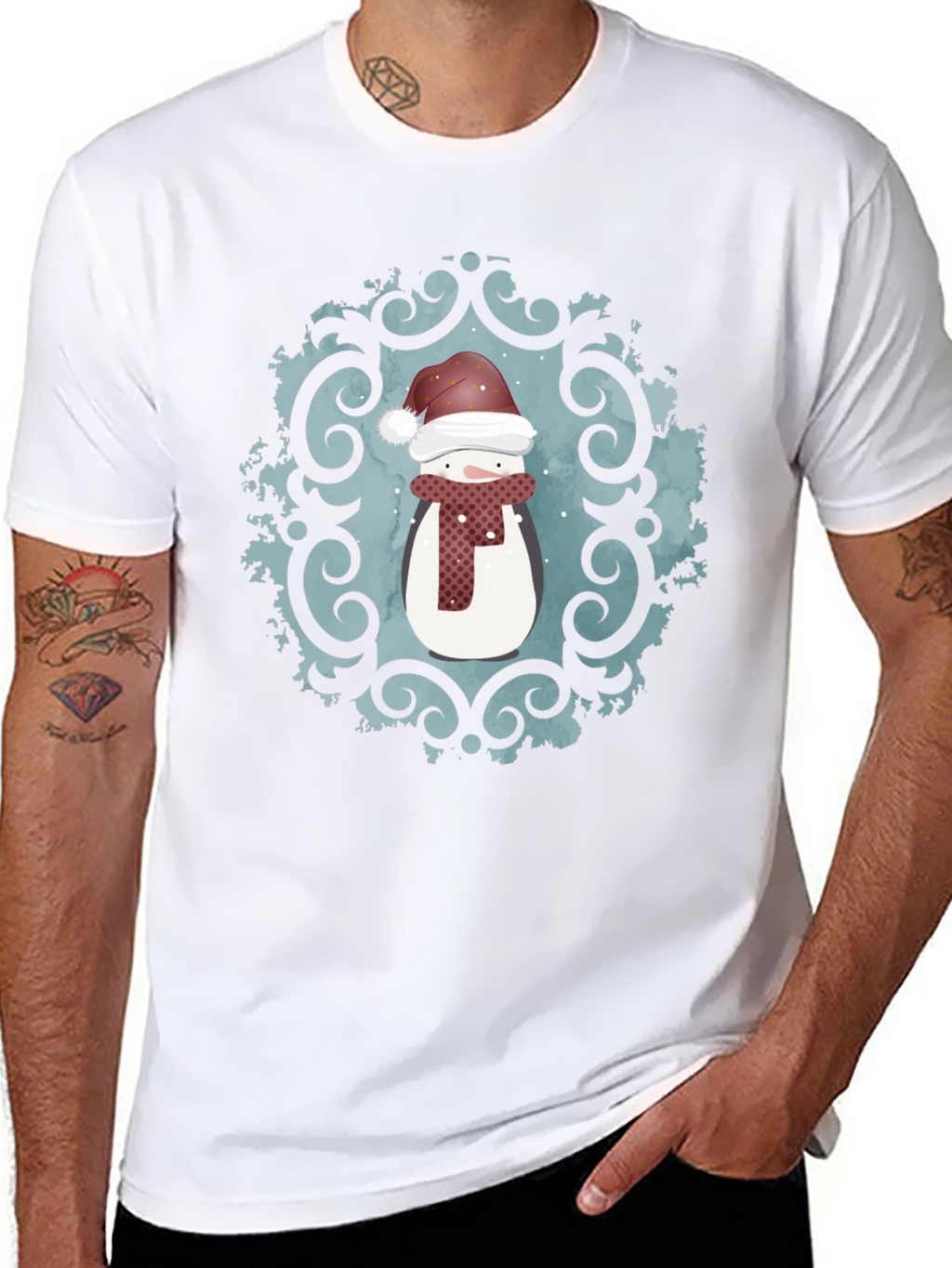Festive Snowman Graphic Tee - Holiday Cheer