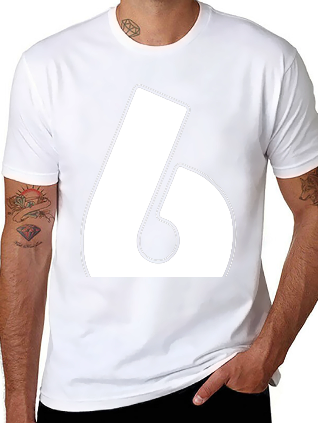 Bold Number 6 Graphic T-Shirt