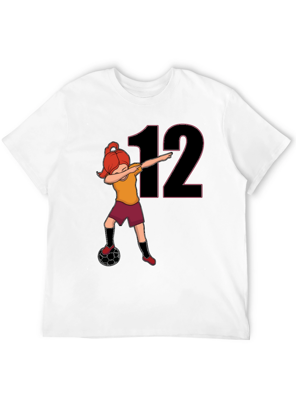 Girl Soccer Dab T-Shirt - Number 12