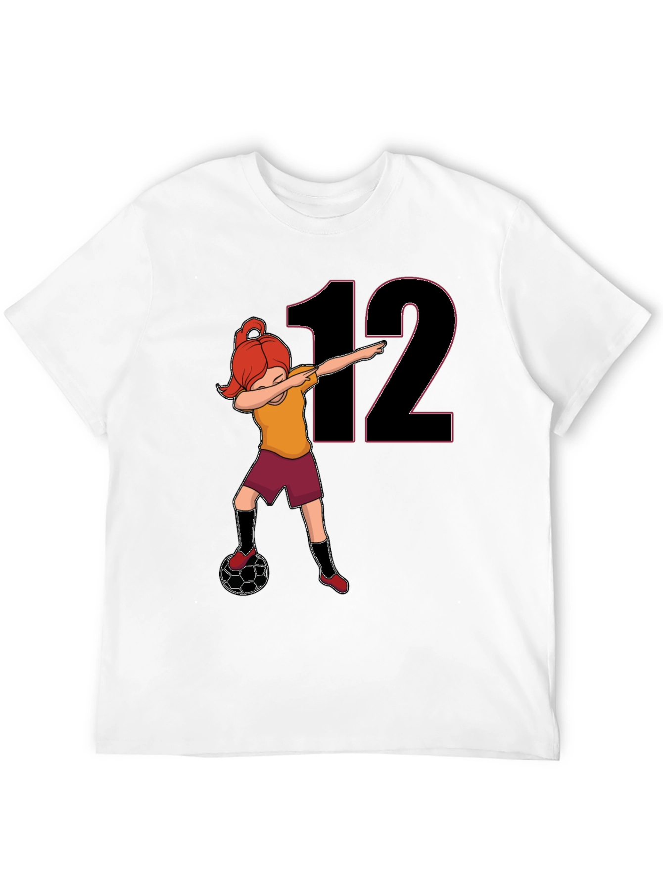 Girl Soccer Dab T-Shirt - Number 12