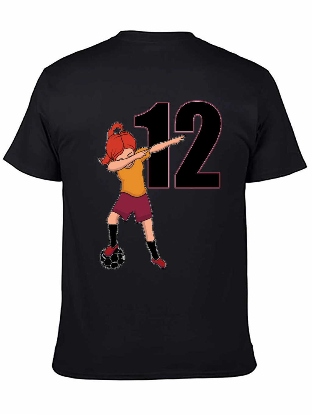 Girl Soccer Dab T-Shirt - Number 12