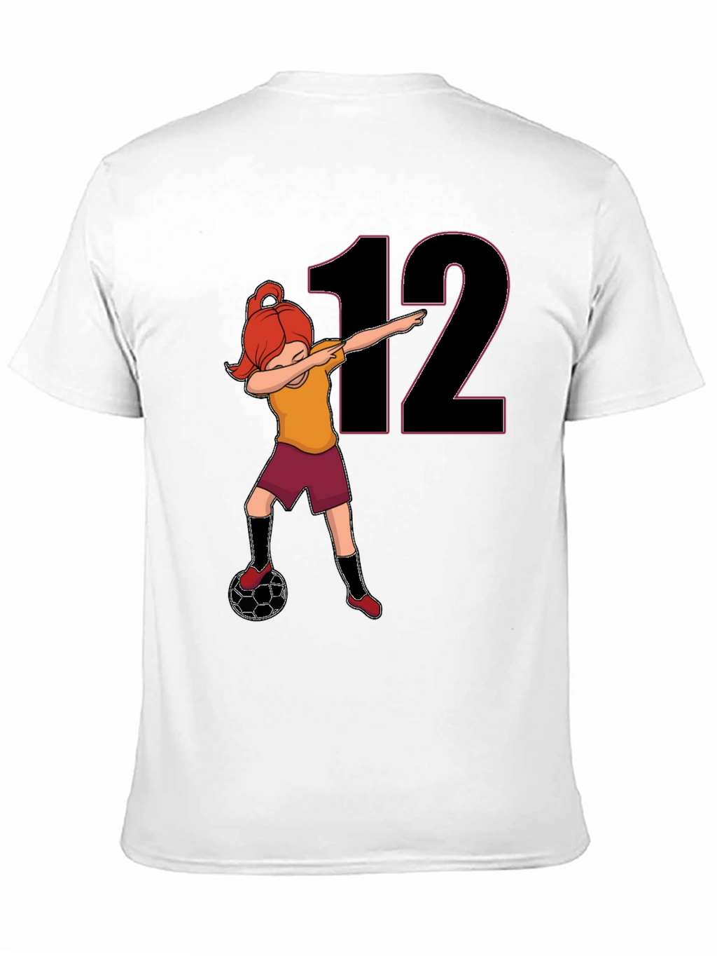 Girl Soccer Dab T-Shirt - Number 12