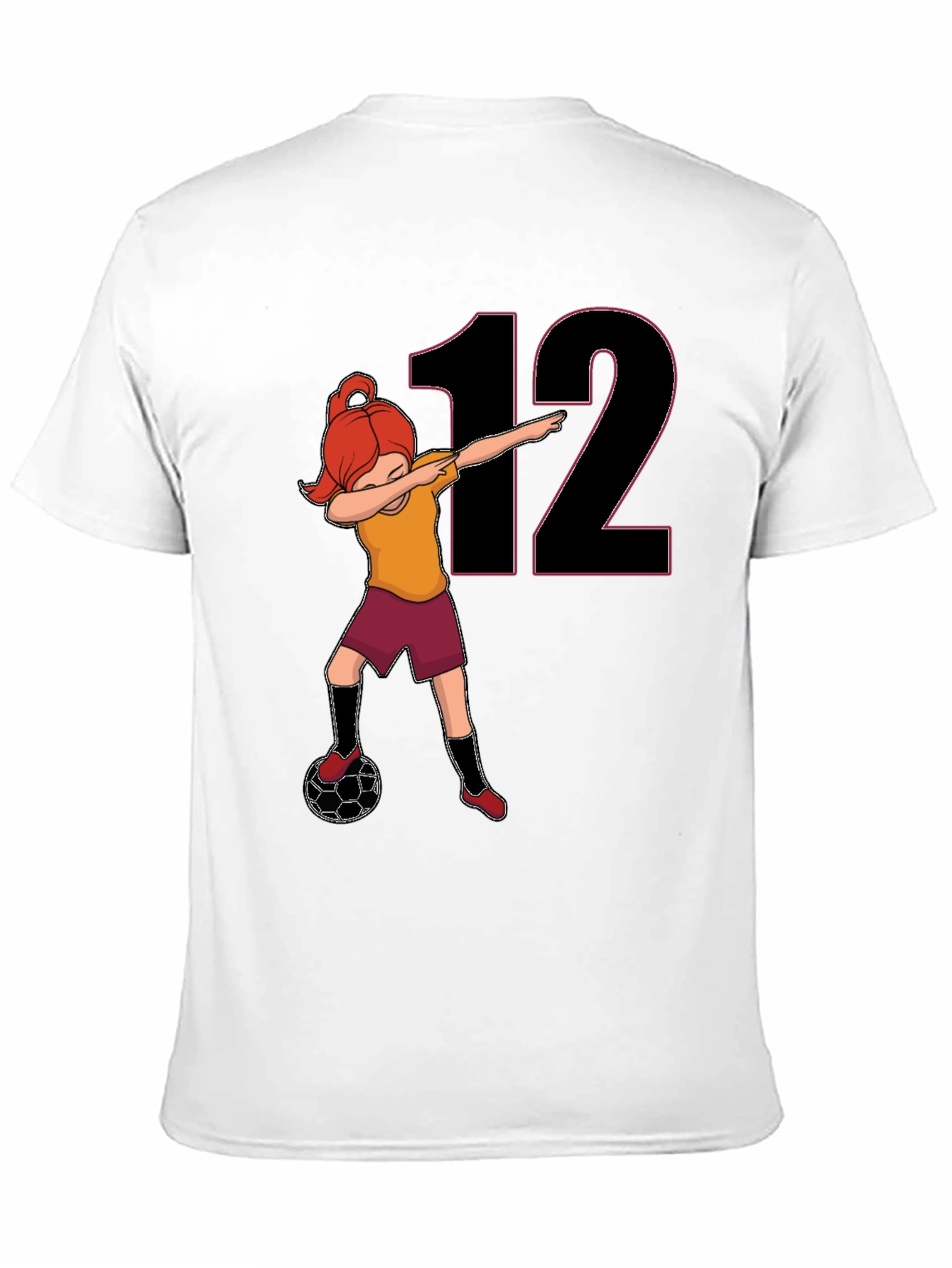Girl Soccer Dab T-Shirt - Number 12