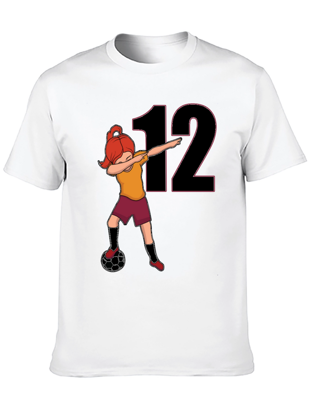 Girl Soccer Dab T-Shirt - Number 12