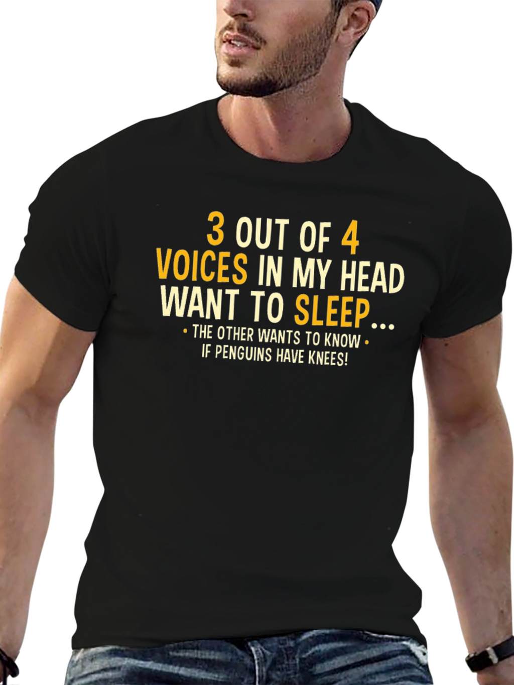 Funny Graphic Tee: 3 Out of 4 Voices
