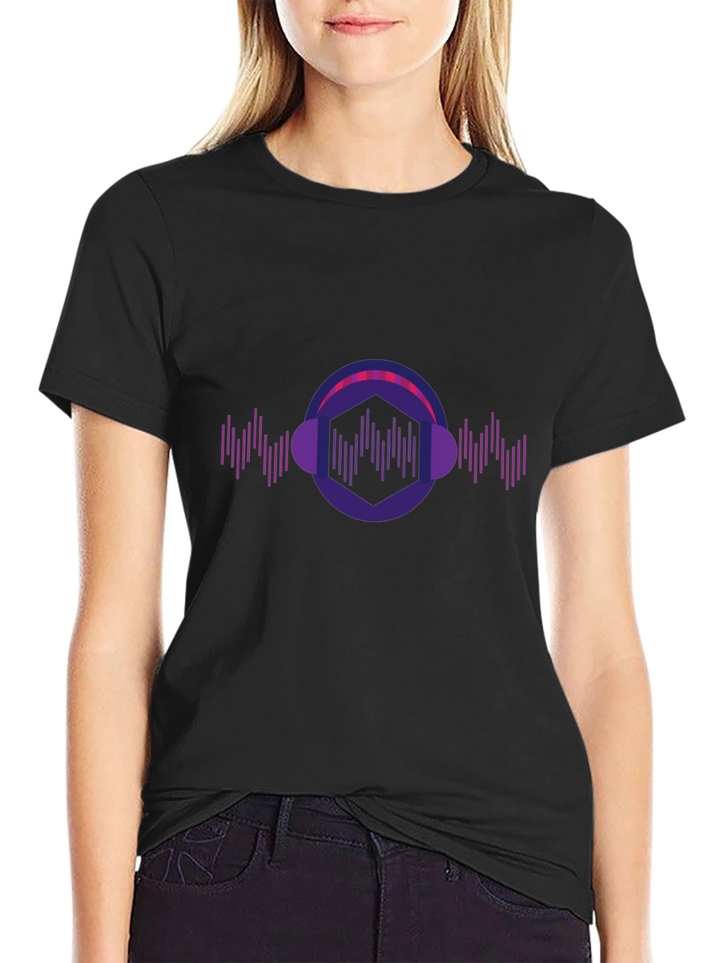 Geometric Headphone Music T-Shirt