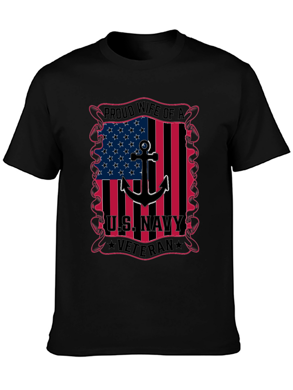 Proud Wife of a US Navy Veteran Graphic T-Shirt