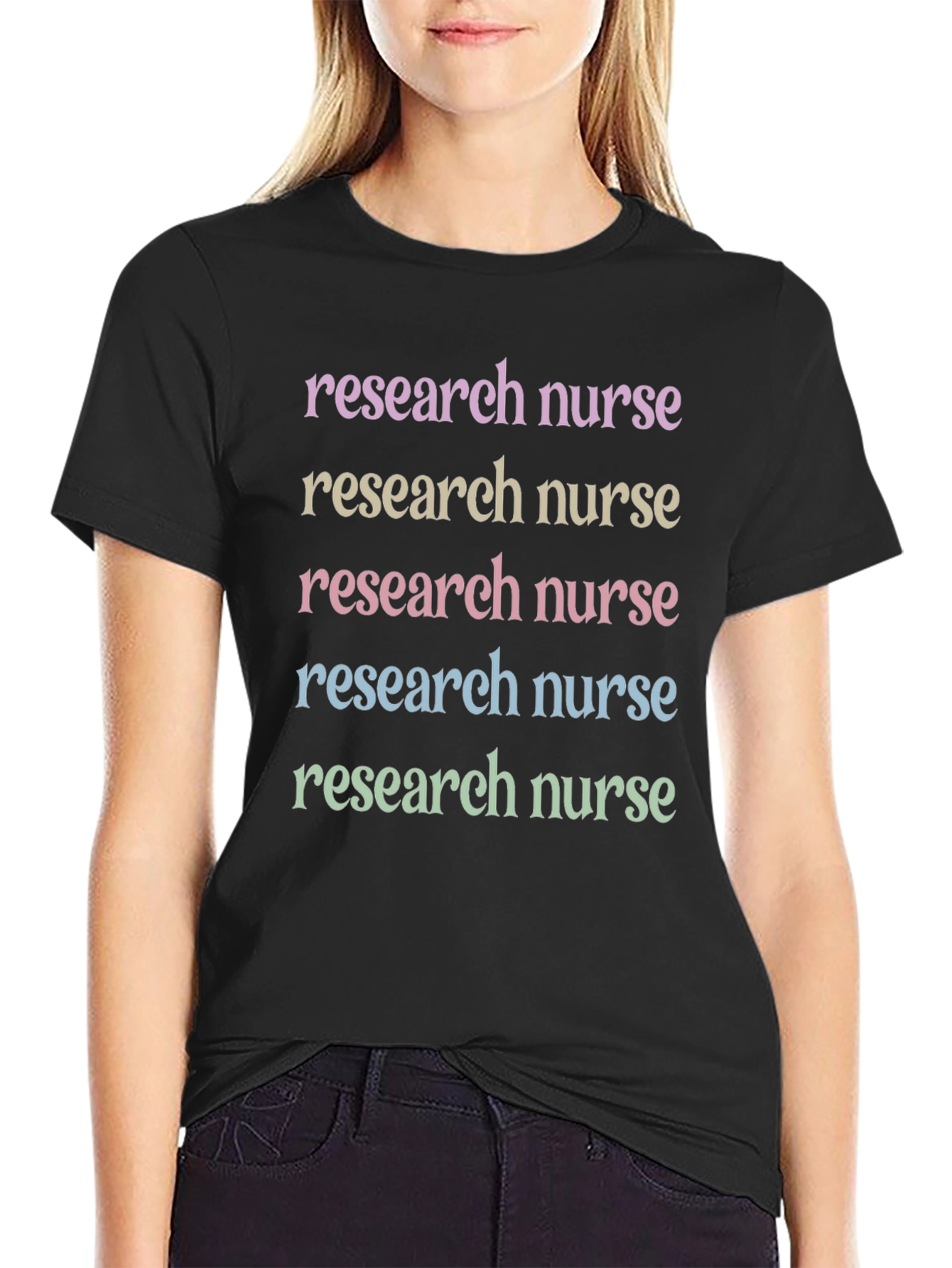 Research Nurse Colorful Text T-Shirt