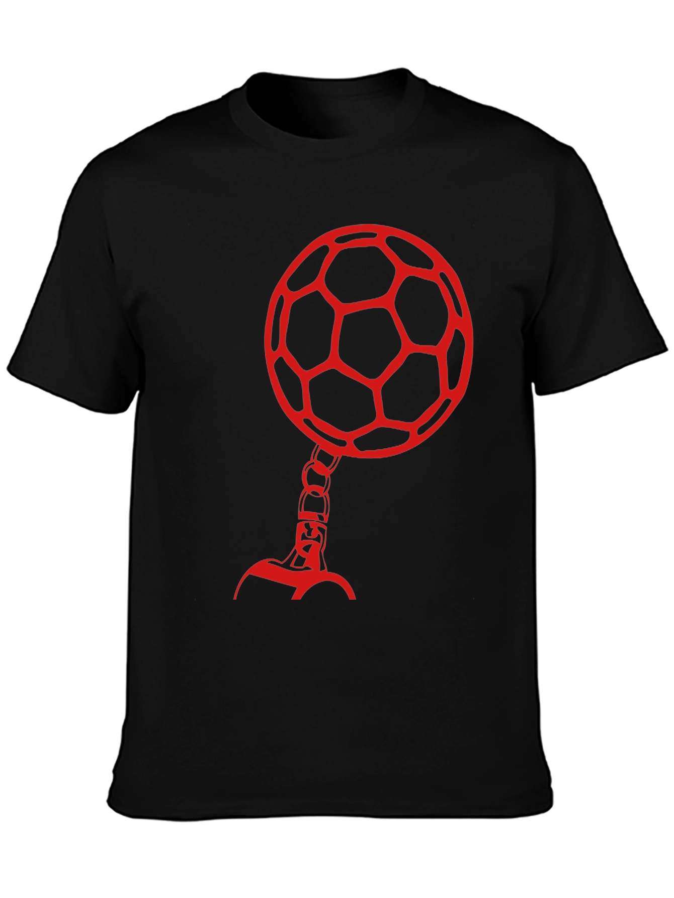 Soccer Ball Head Graphic Tee - Black