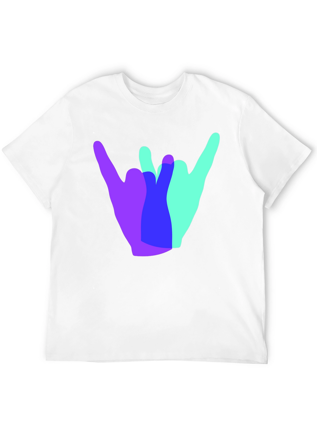 Shaka Hand Sign Graphic Tee - Casual Black T-Shirt