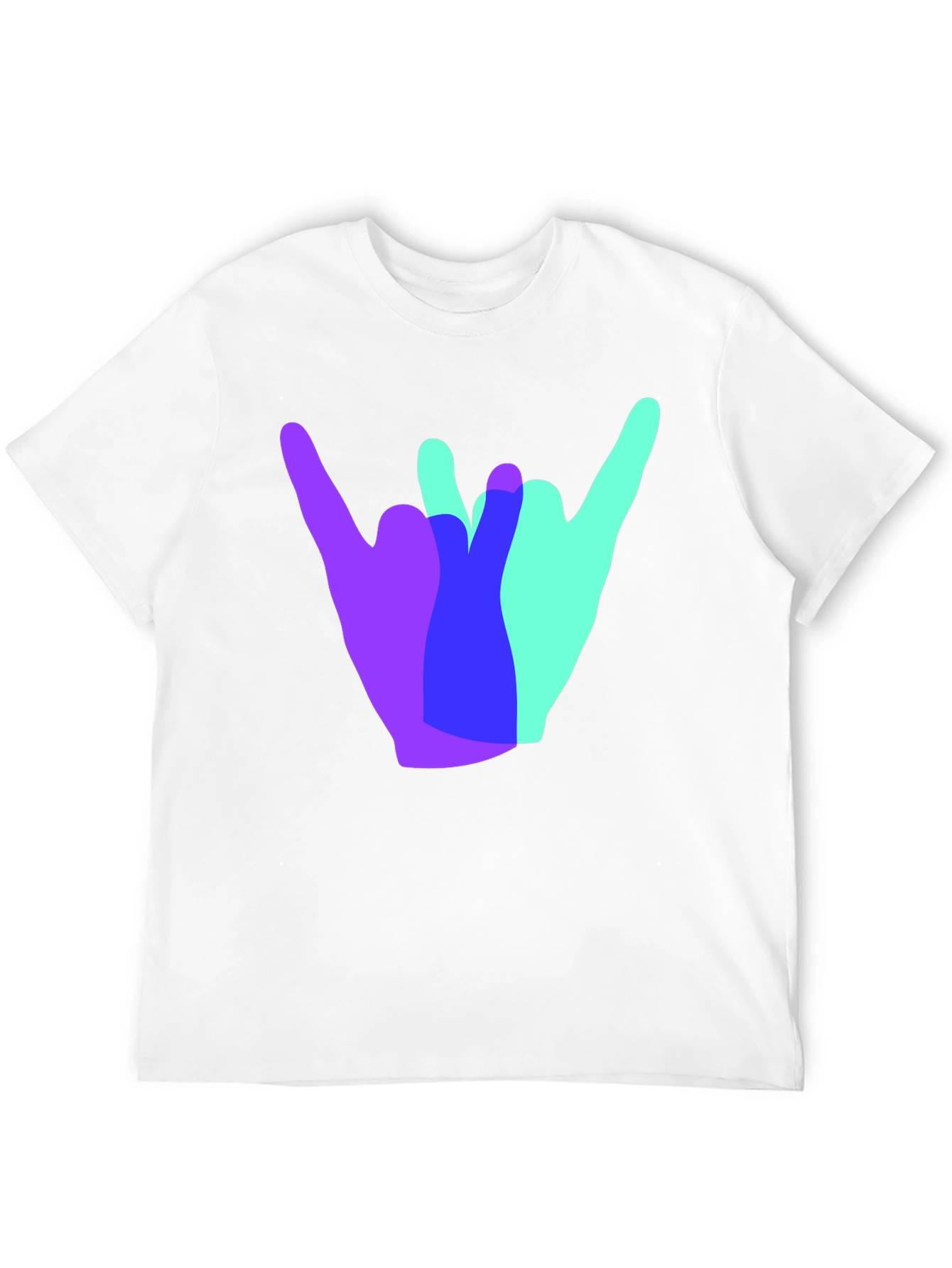 Shaka Hand Sign Graphic Tee - Casual Black T-Shirt
