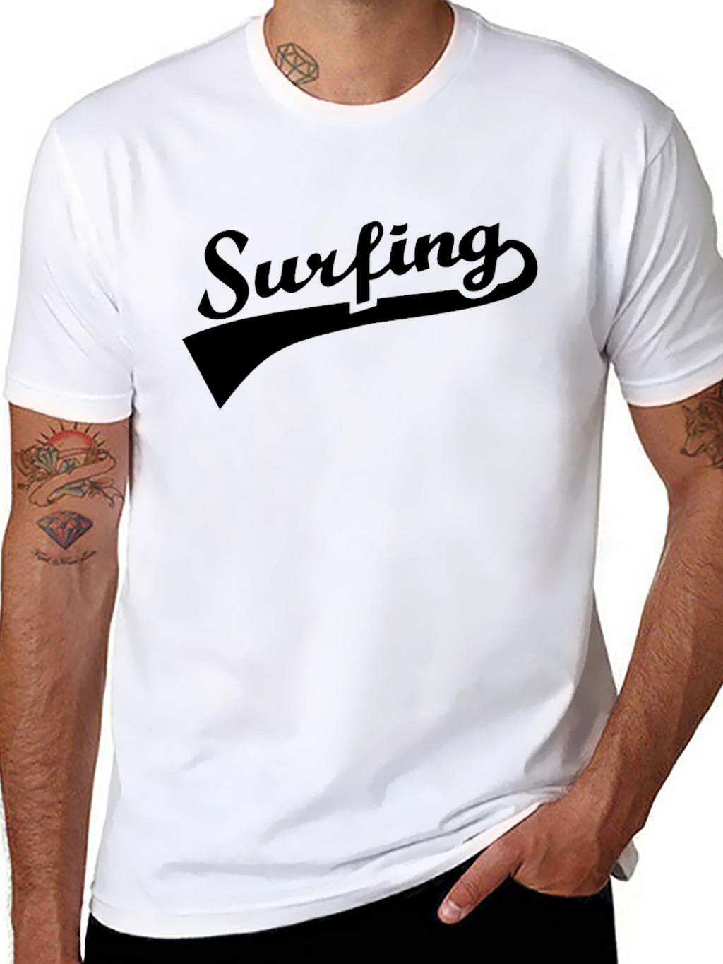 Surfing Graphic T-Shirt - Black