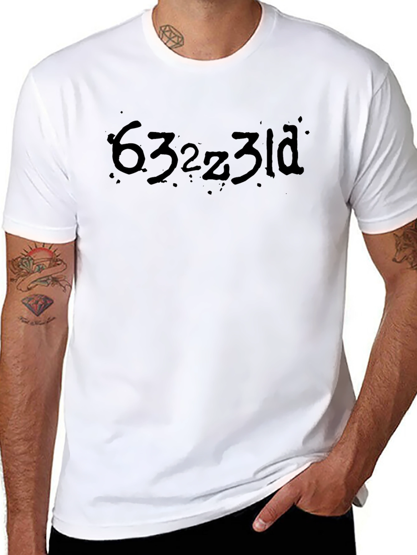 Mens Black Graphic Tee - Funny Text Design