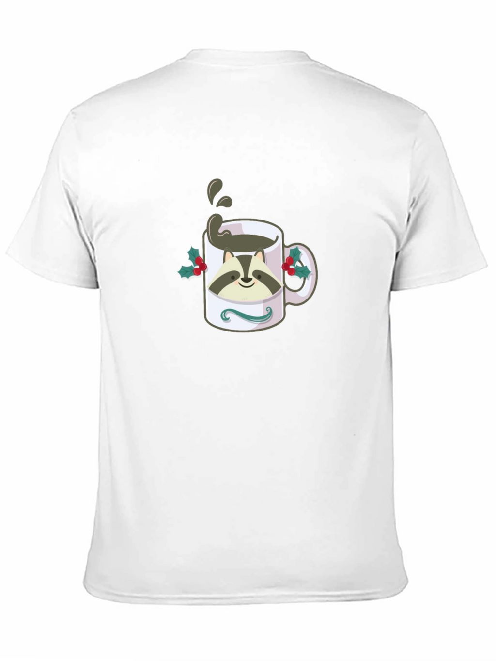 Raccoon Coffee Mug Graphic T-Shirt - Black