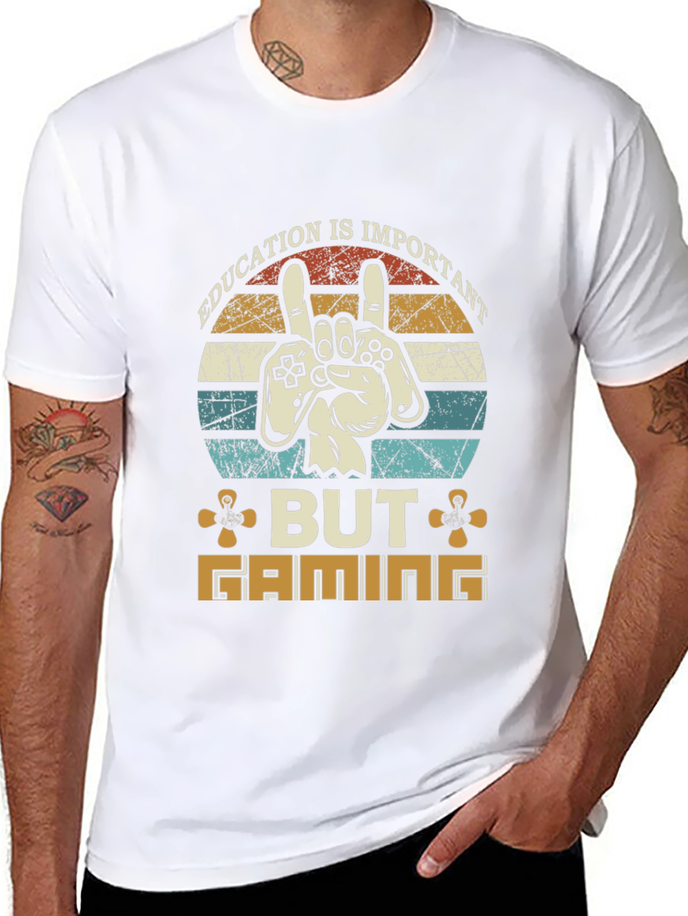 Education Important But Gaming T-Shirt