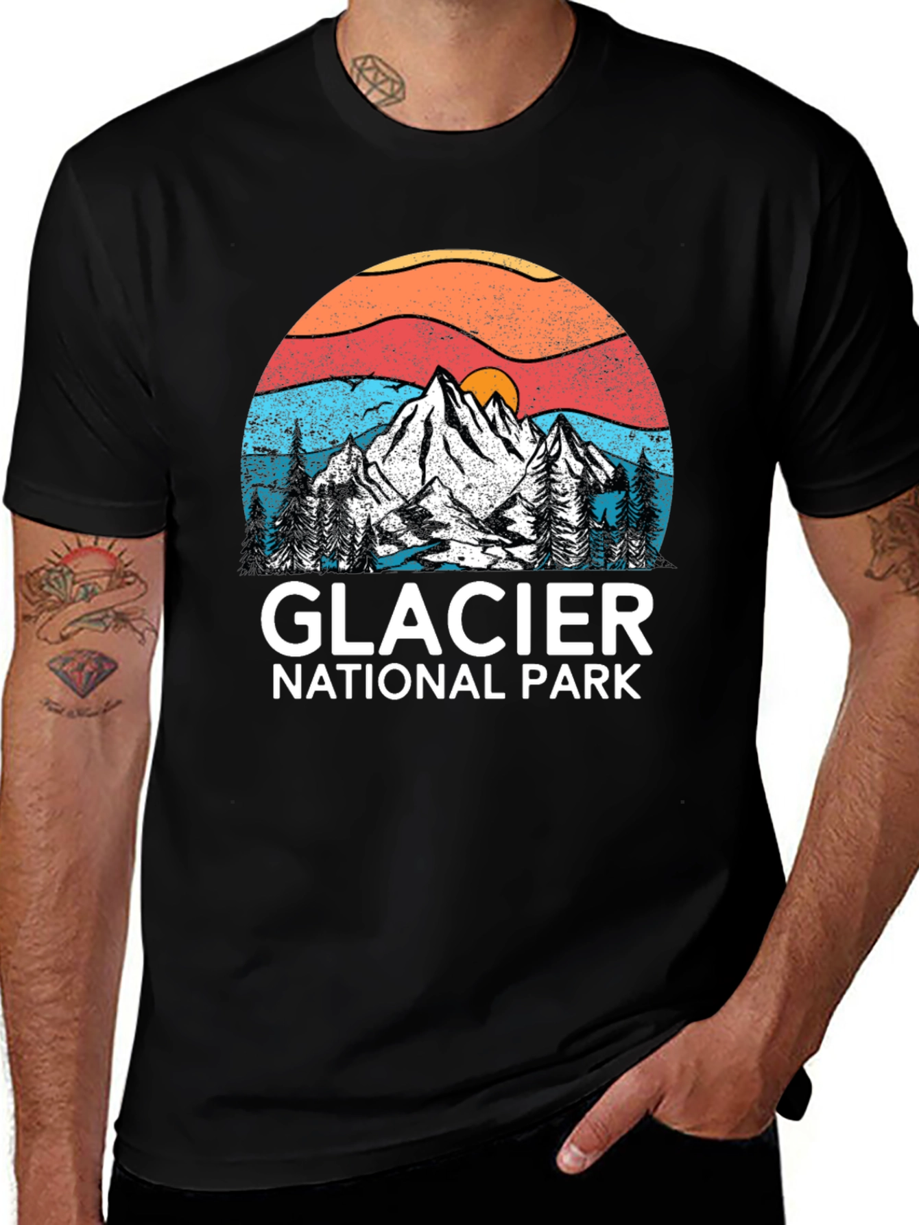 Glacier National Park Tee - Vintage Mountain Design