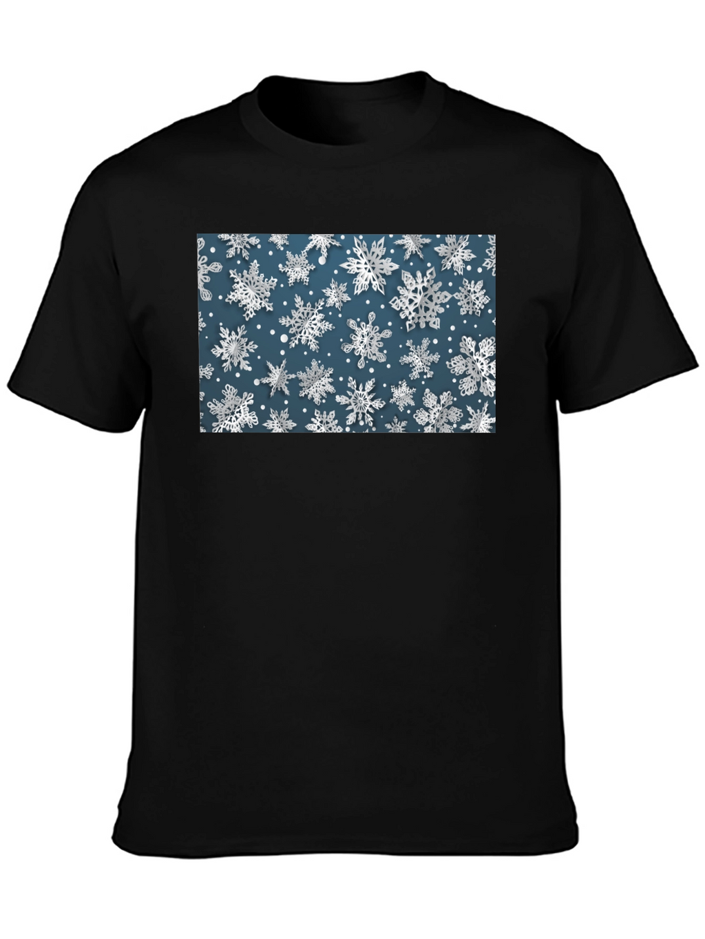 Snowflake Print Tee - Stylish Winter Holiday T-Shirt