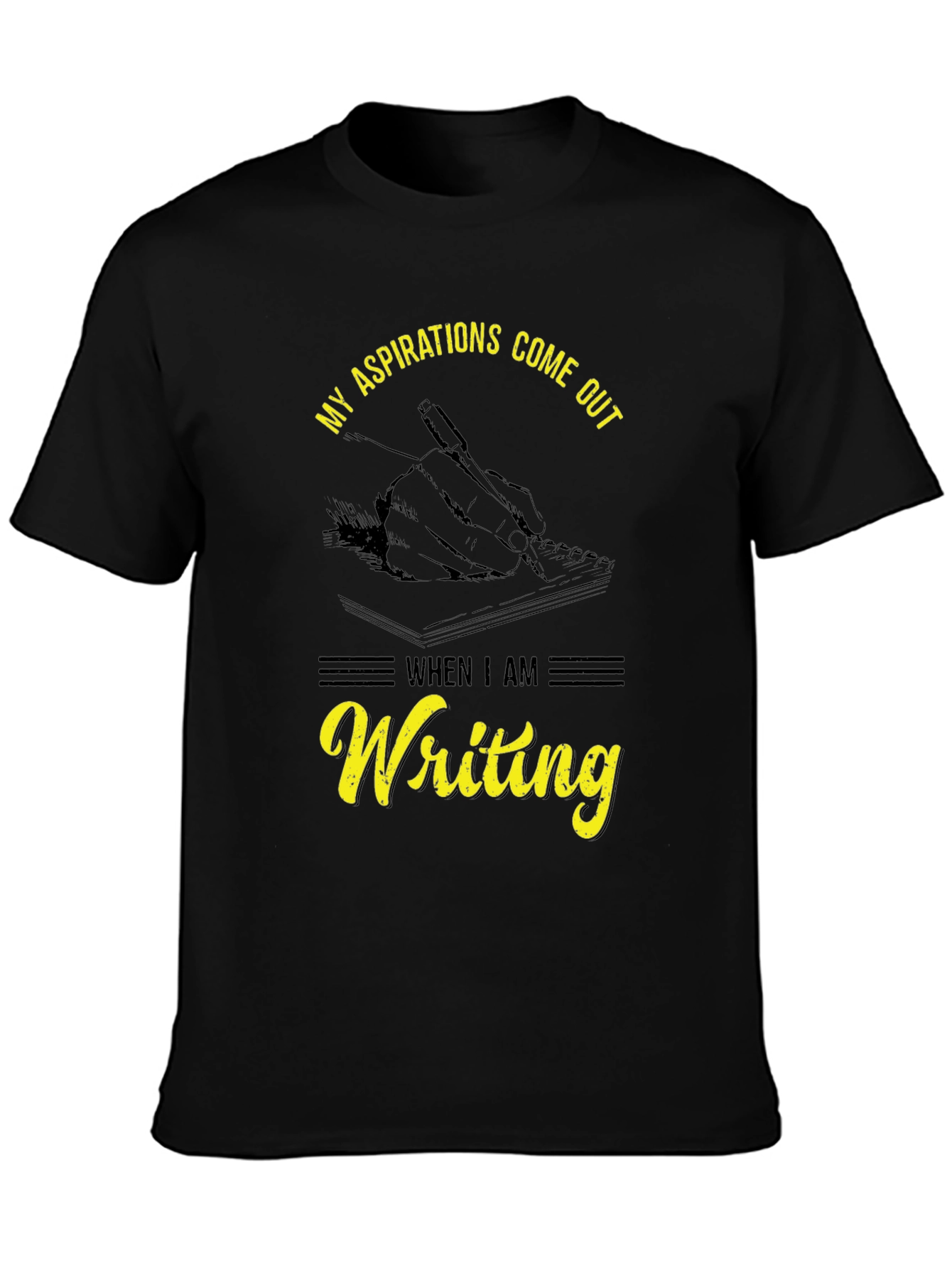 Writing Aspirations T-Shirt - Black Cotton Tee