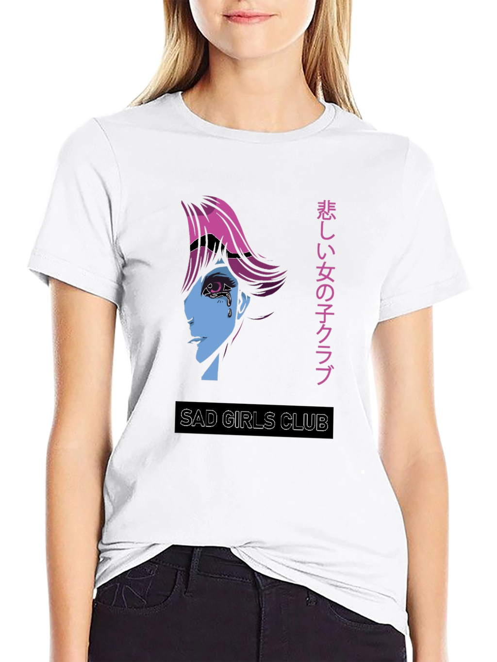 Sad Girls Club Graphic Tee - Anime Style