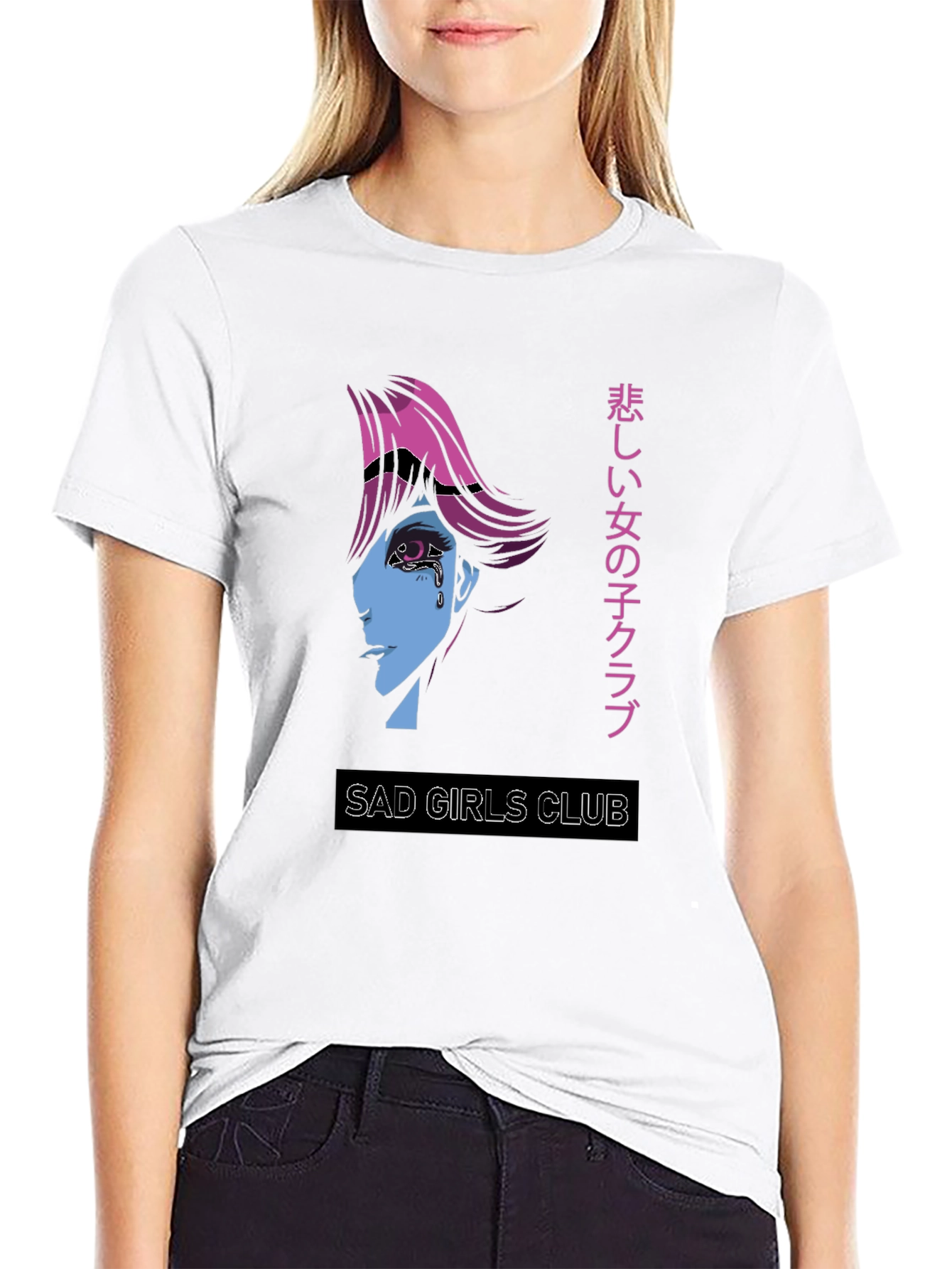 Sad Girls Club Graphic Tee - Anime Style
