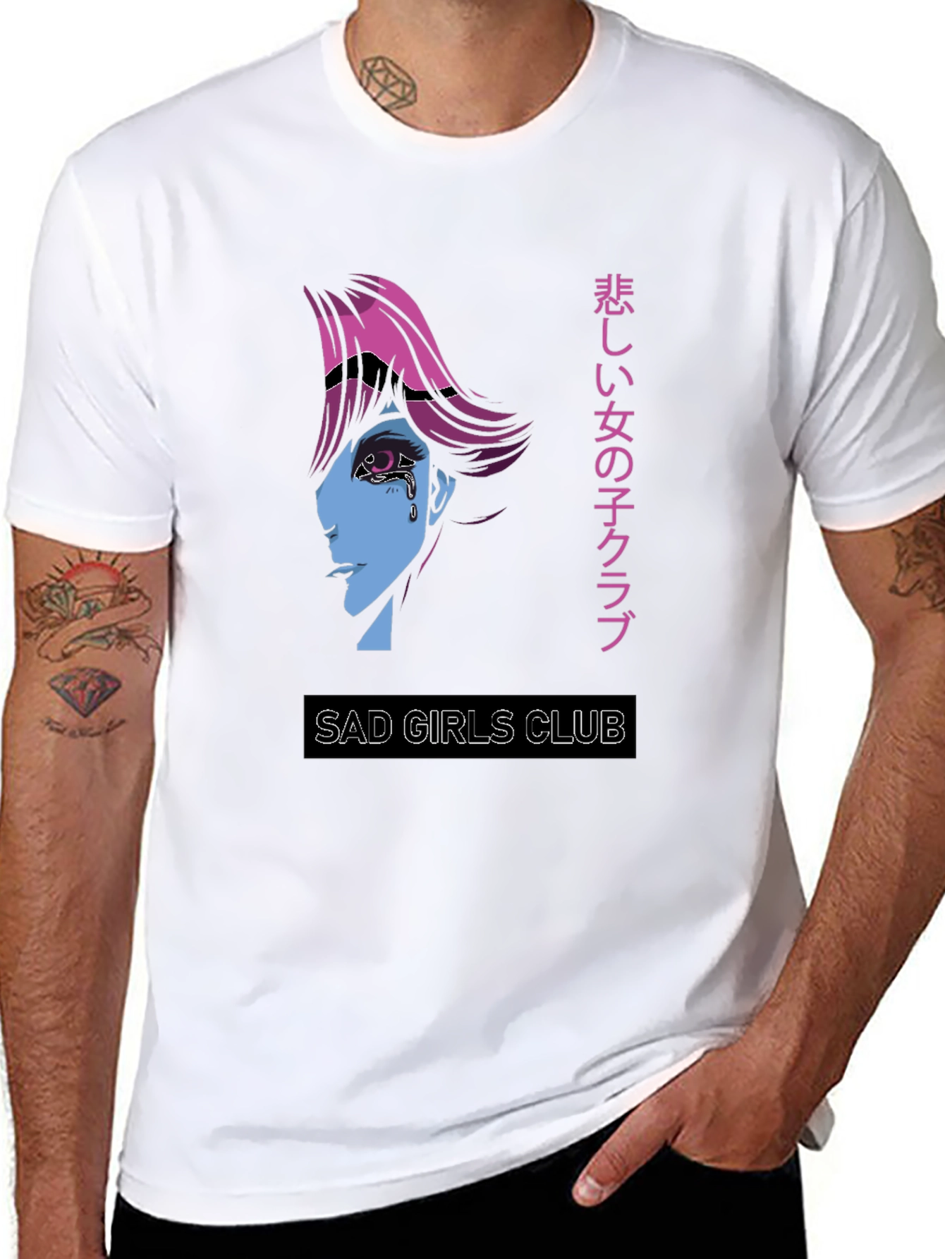 Sad Girls Club Graphic Tee - Anime Style