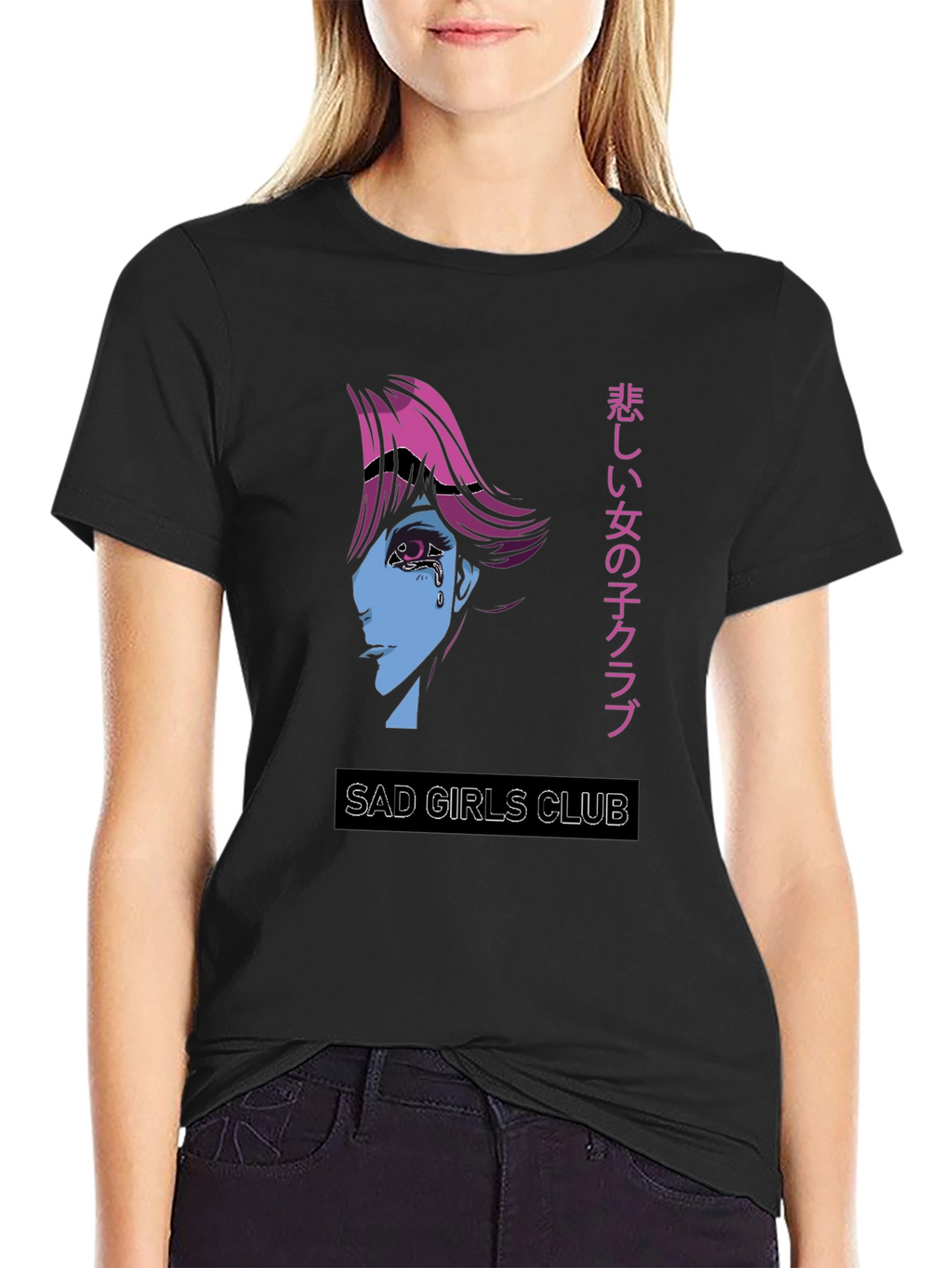 Sad Girls Club Graphic Tee - Anime Style