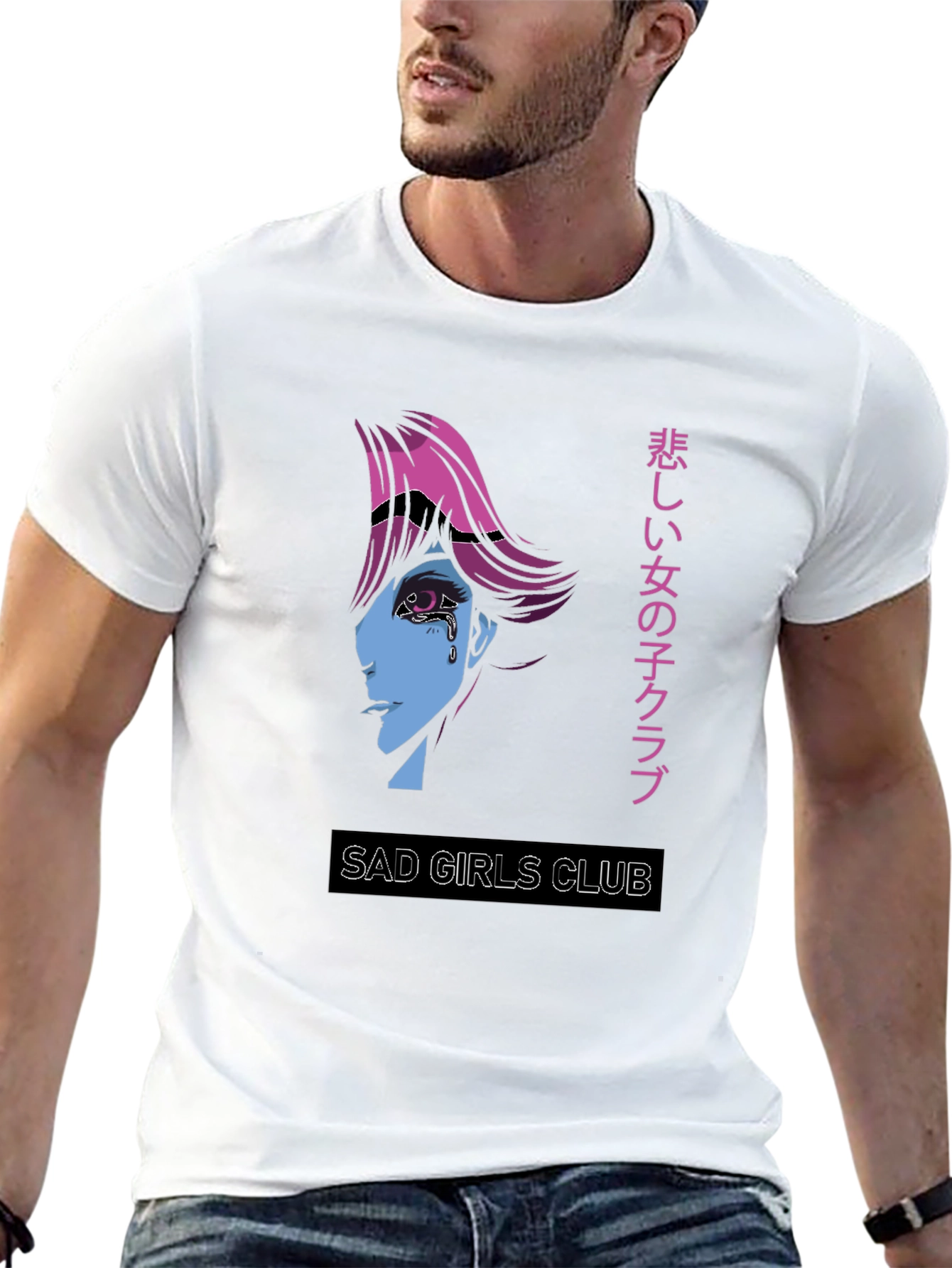 Sad Girls Club Graphic Tee - Anime Style