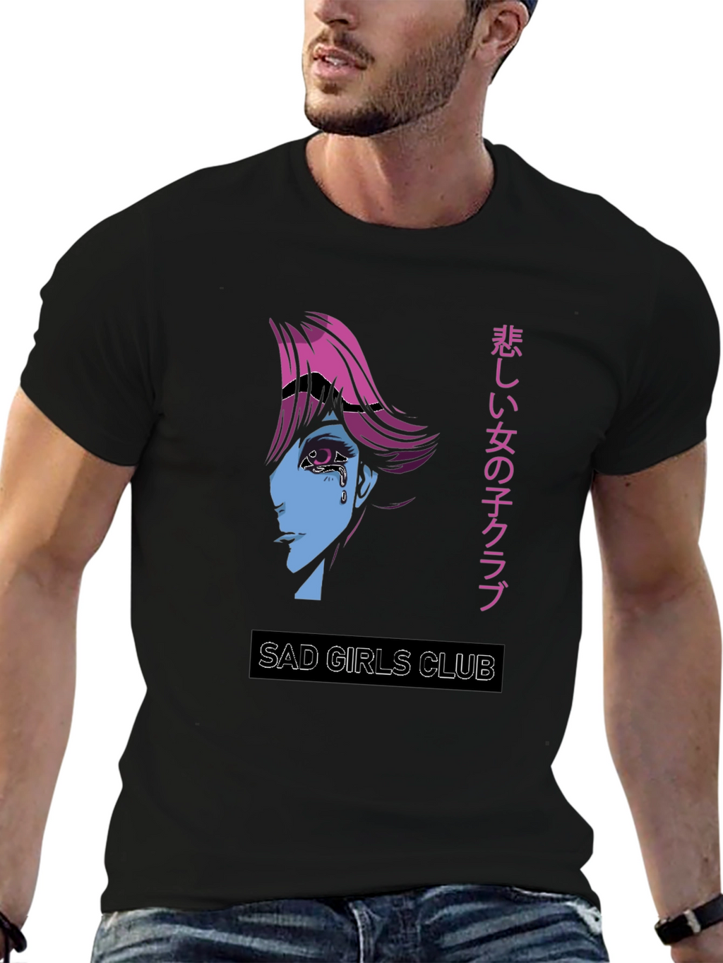 Sad Girls Club Graphic Tee - Anime Style