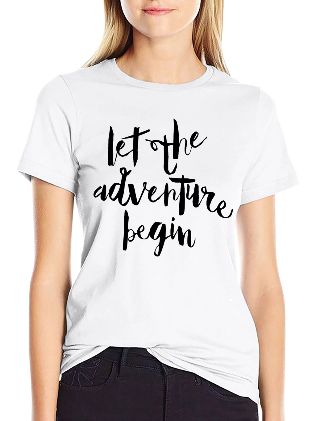 Adventure Begins Black Graphic Tee
