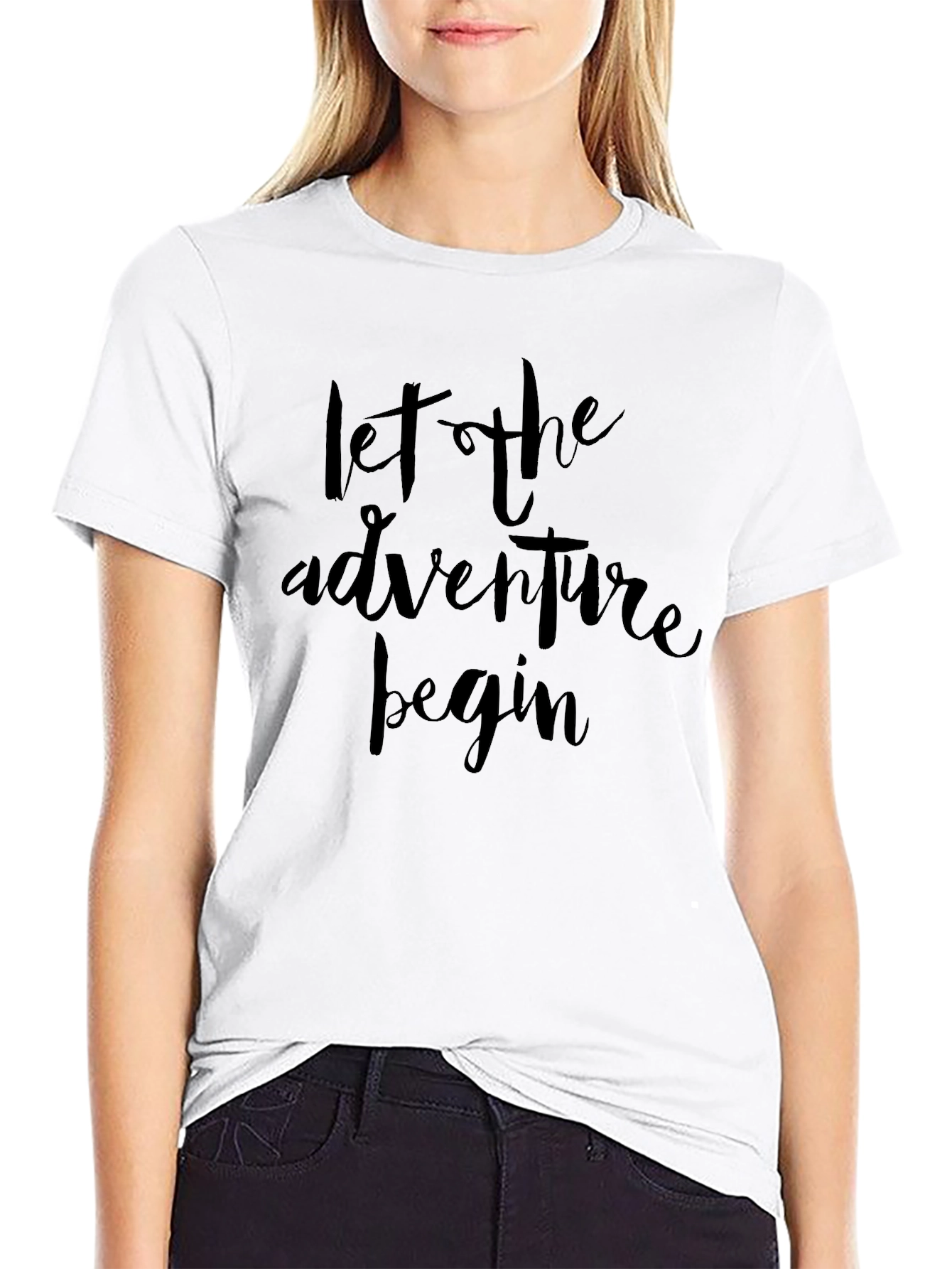 Adventure Begins Black Graphic Tee