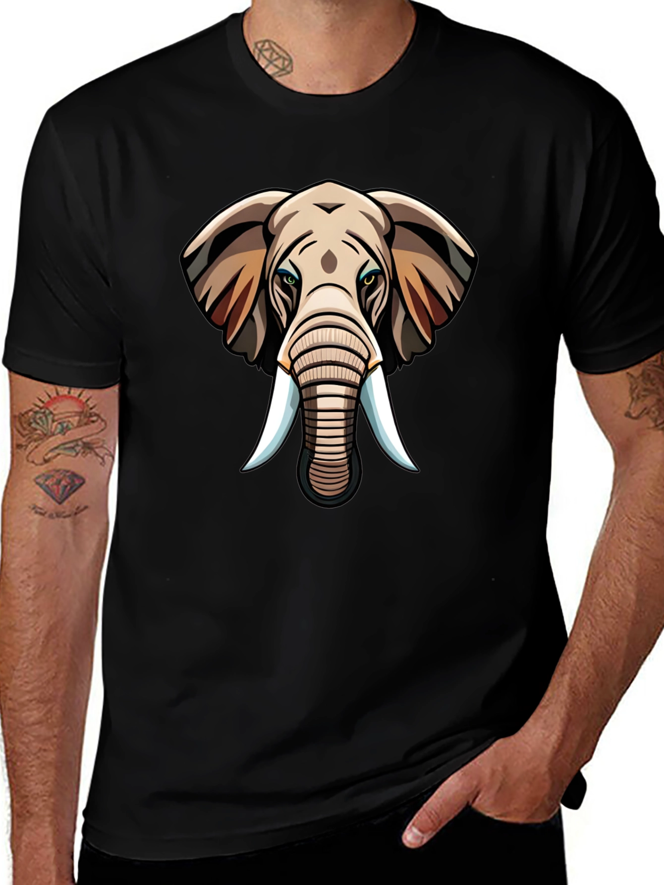 Elephant Graphic Tee - Black