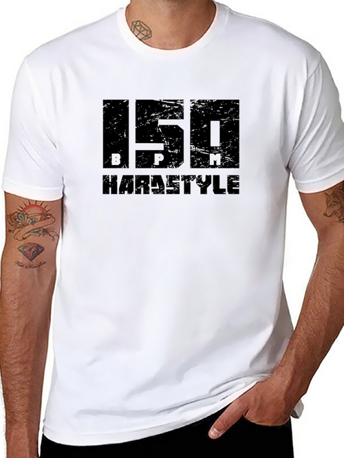 150 BPM Hardstyle Black Graphic Tee - Music Festival Apparel