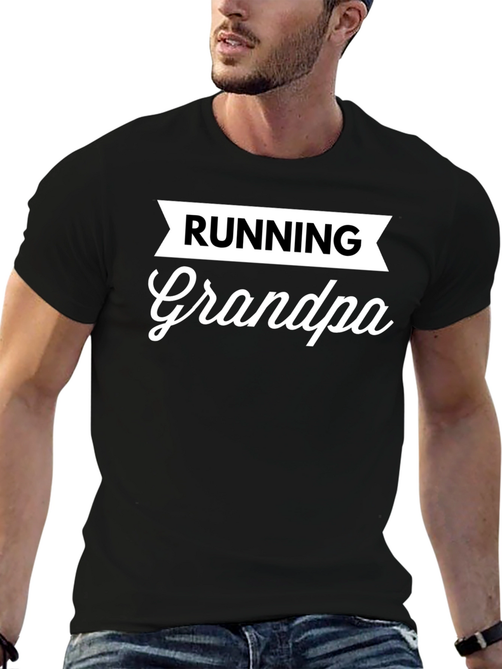 Running Grandpa T-Shirt - Black