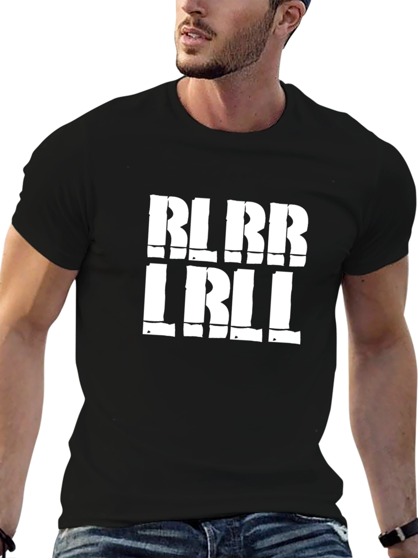 Bold Graphic Print Mens Black T-Shirt