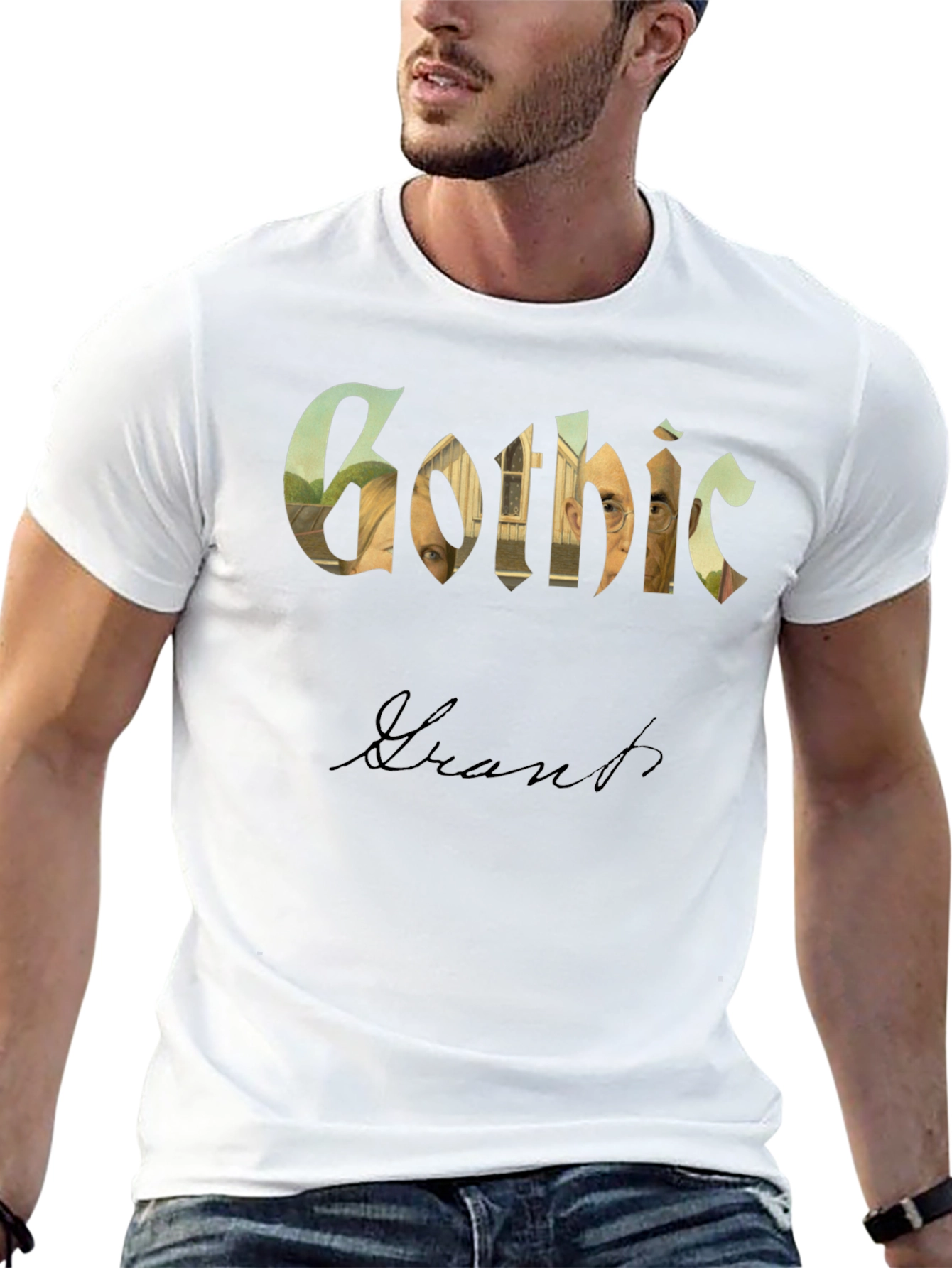 American Gothic Grant Wood Parody T-Shirt